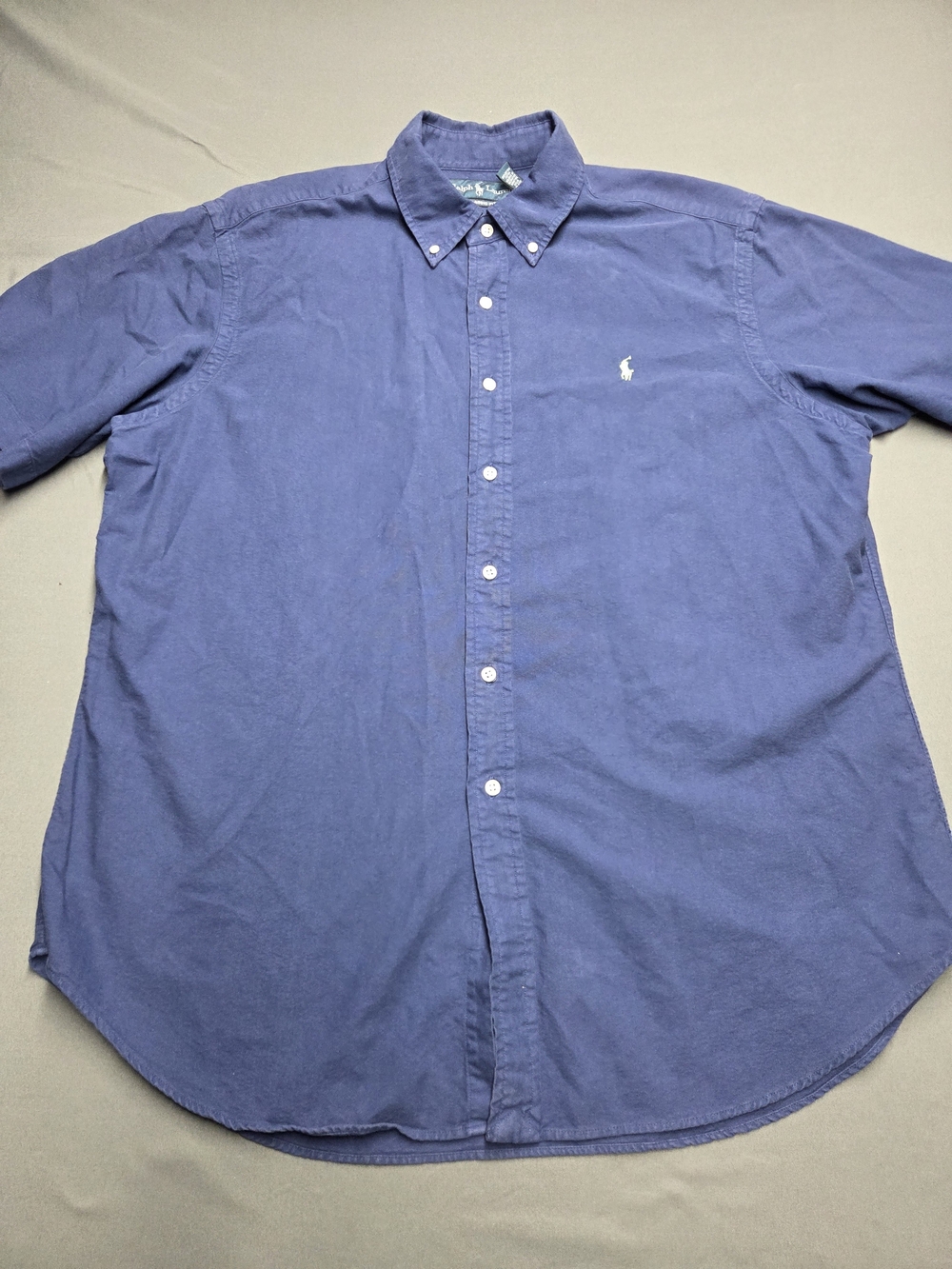 Polo Ralph Lauren Classic Fit Blue Oxford Short Sleeve Shirt Men's Size XL TG
